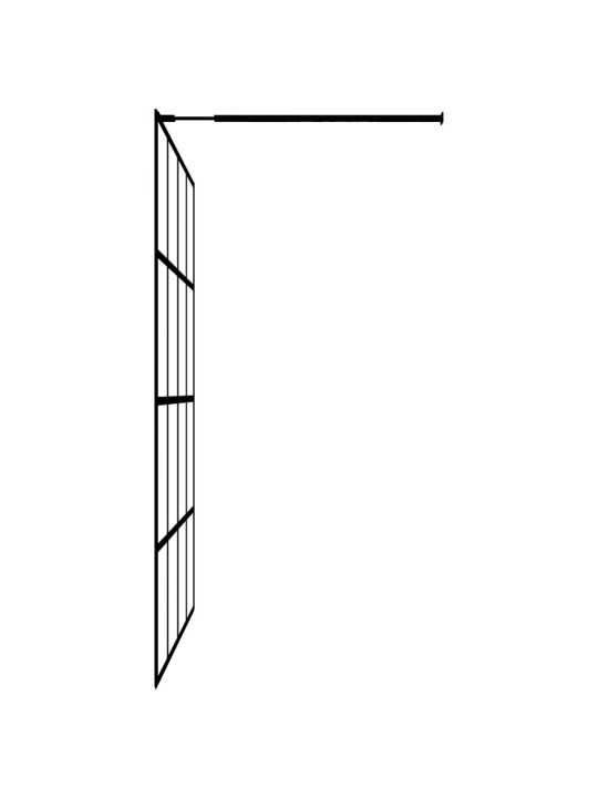 Zástěna do průchozí sprchy s policí černá 90x195 cm ESG/hliník