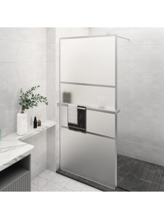 Zástěna do průchozí sprchy s policí chrom 80x195 cm ESG/hliník