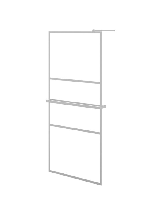 Zástěna do průchozí sprchy s policí chrom 90x195 cm esg/hliník