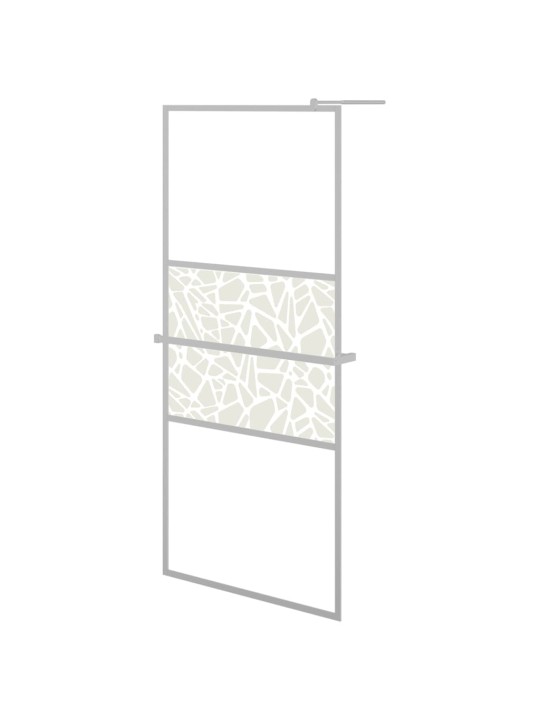 Zástěna do průchozí sprchy s policí chrom 100x195 cm esg/hliník