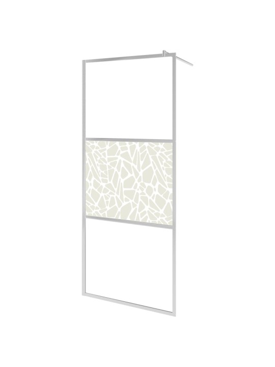 Zástěna do průchozí sprchy s policí chrom 100x195 cm esg/hliník