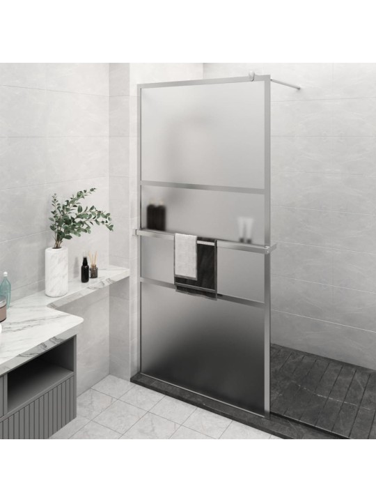 Zástěna do průchozí sprchy s policí chrom 115x195 cm esg/hliník