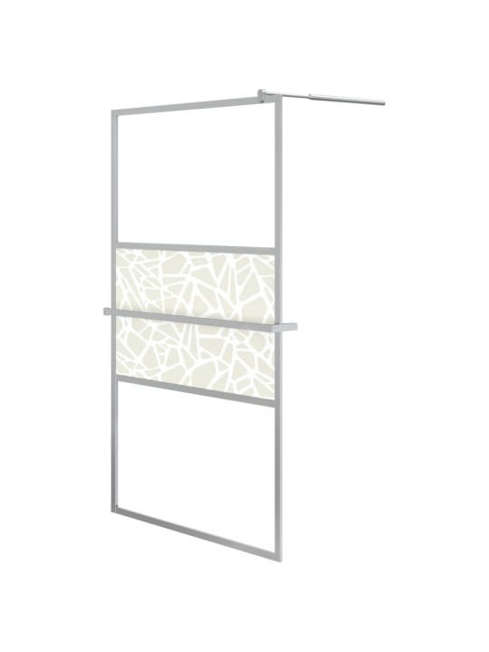 Zástěna do průchozí sprchy s policí chrom 115x195 cm ESG/hliník