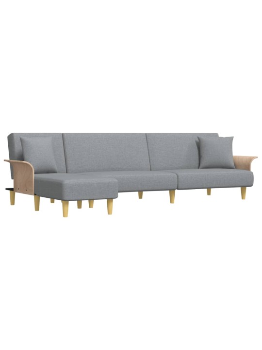 Rozkládací pohovka ve tvaru L světle šedá 279x140x70 cm textil