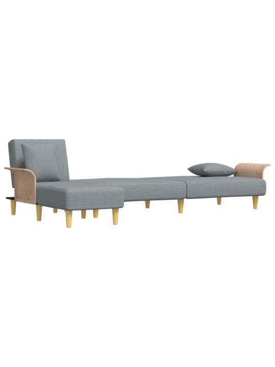 Rozkládací pohovka ve tvaru L světle šedá 279x140x70 cm textil