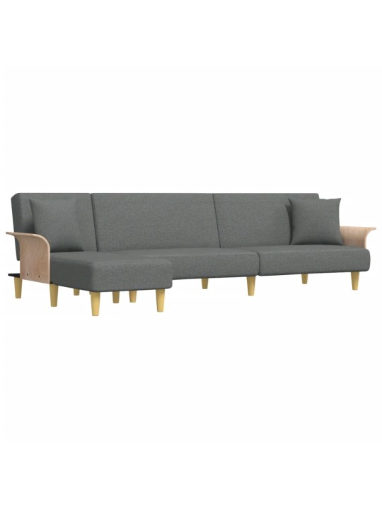 Rozkládací pohovka ve tvaru L tmavě šedá 279x140x70 cm textil