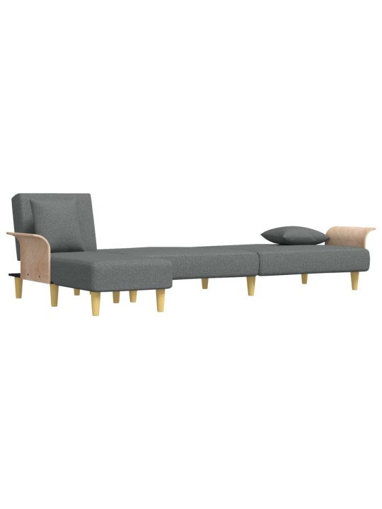 Rozkládací pohovka ve tvaru L tmavě šedá 279x140x70 cm textil