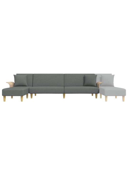 Rozkládací pohovka ve tvaru L tmavě šedá 279x140x70 cm textil