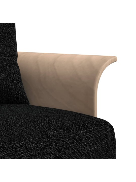 Rozkládací pohovka ve tvaru l černá 279 x 140 x 70 cm textil