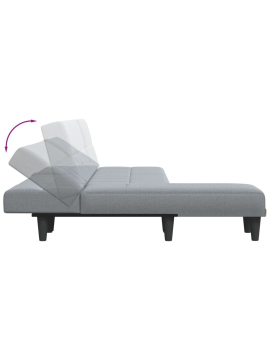 Rozkládací pohovka ve tvaru l světle šedá 255x140x70 cm textil