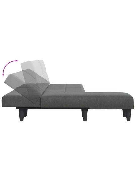 Rozkládací pohovka ve tvaru L tmavě šedá 255x140x70 cm textil