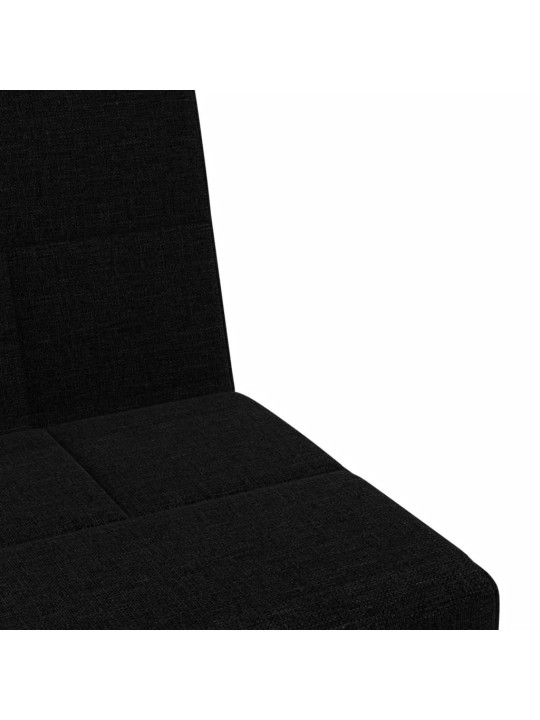 Rozkládací pohovka ve tvaru l černá 255 x 140 x 70 cm textil