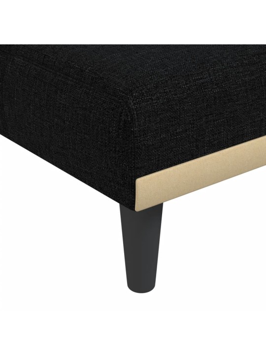 Rozkládací pohovka ve tvaru l černá 255 x 140 x 70 cm textil