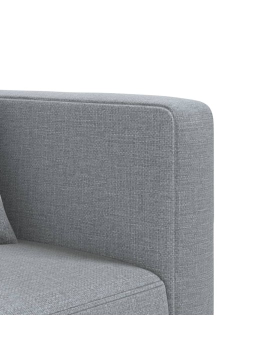 Rozkládací pohovka ve tvaru l světle šedá 275x140x70 cm textil