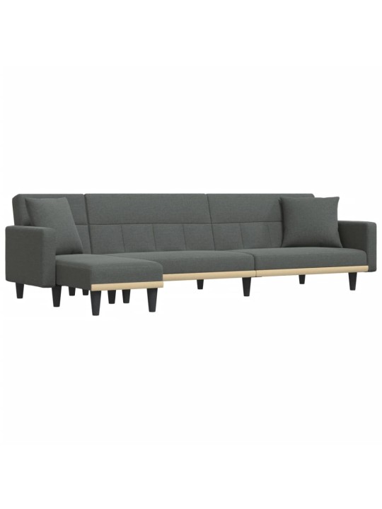Rozkládací pohovka ve tvaru l tmavě šedá 275x140x70 cm textil