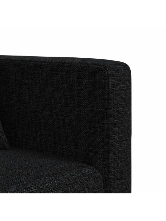 Rozkládací pohovka ve tvaru l černá 275 x 140 x 70 cm textil