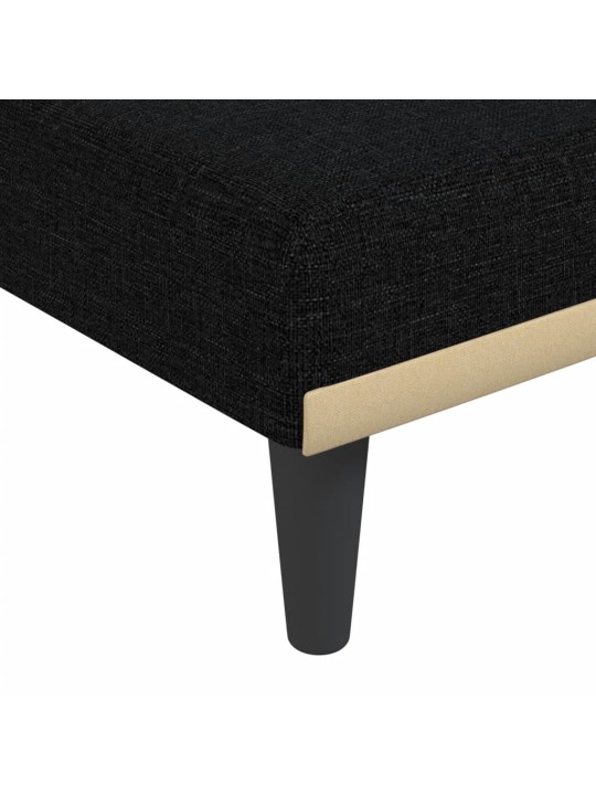Rozkládací pohovka ve tvaru l černá 275 x 140 x 70 cm textil