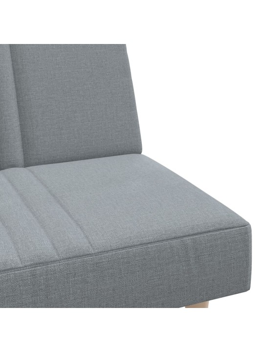 Rozkládací pohovka ve tvaru l světle šedá 255x140x70 cm textil
