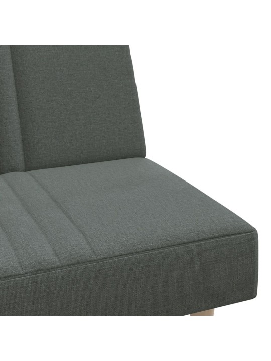 Rozkládací pohovka ve tvaru l tmavě šedá 255x140x70 cm textil
