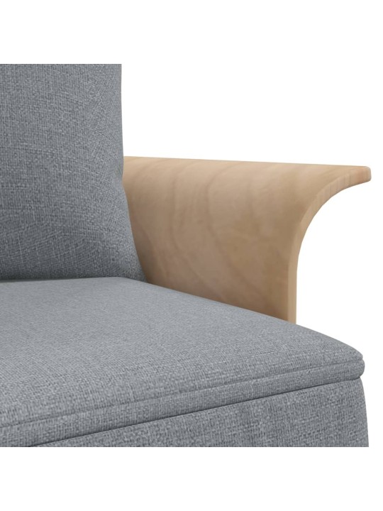 Rozkládací pohovka ve tvaru l světle šedá 279x140x70 cm textil