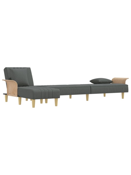 Rozkládací pohovka ve tvaru l tmavě šedá 279x140x70 cm textil