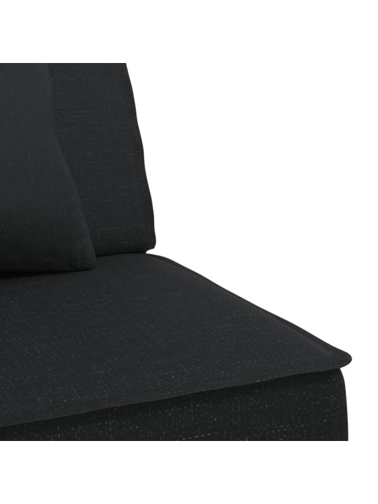 Rozkládací pohovka ve tvaru l černá 255 x 140 x 70 cm textil