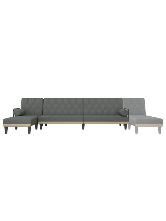 Rozkládací pohovka ve tvaru L tmavě šedá 260x140x70 cm textil