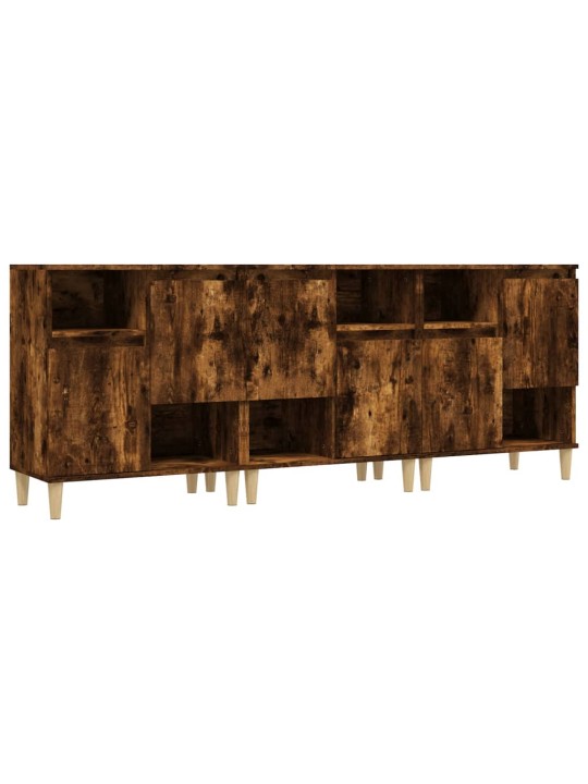 Příborníky 3 ks kouřový dub 60 x 35 x 70 cm kompozitní dřevo