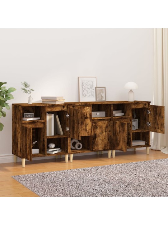 Příborníky 3 ks kouřový dub 60 x 35 x 70 cm kompozitní dřevo