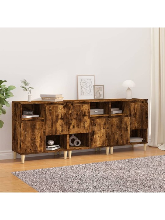 Příborníky 3 ks kouřový dub 60 x 35 x 70 cm kompozitní dřevo