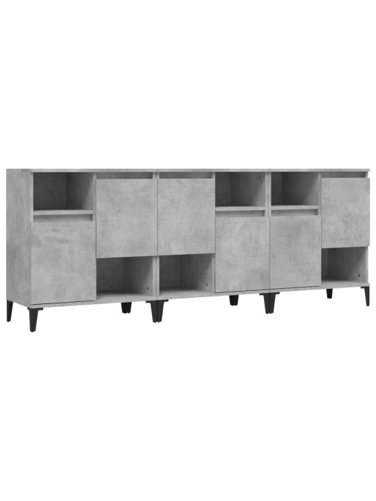 Příborníky 3 ks betonově šedé 60 x 35 x 70 cm kompozitní dřevo