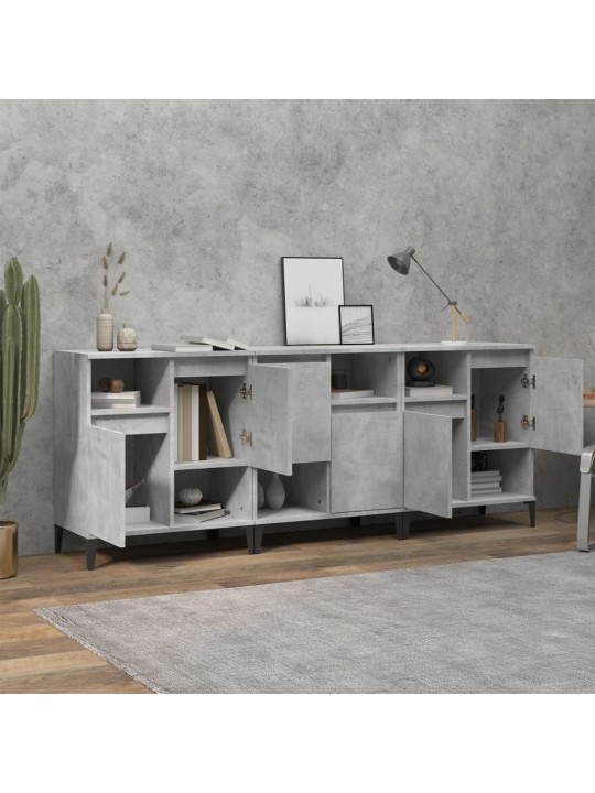 Příborníky 3 ks betonově šedé 60 x 35 x 70 cm kompozitní dřevo