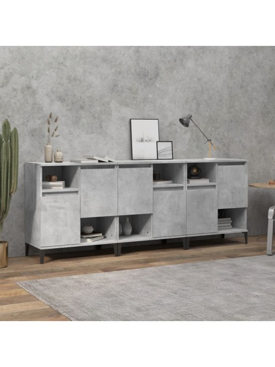 Příborníky 3 ks betonově šedé 60 x 35 x 70 cm kompozitní dřevo