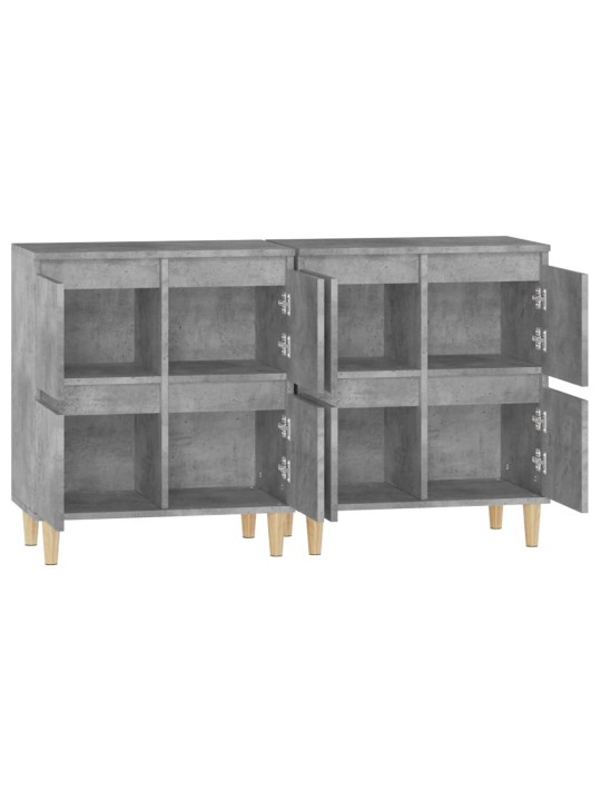 Příborníky 2 ks betonově šedé 60 x 35 x 70 cm kompozitní dřevo