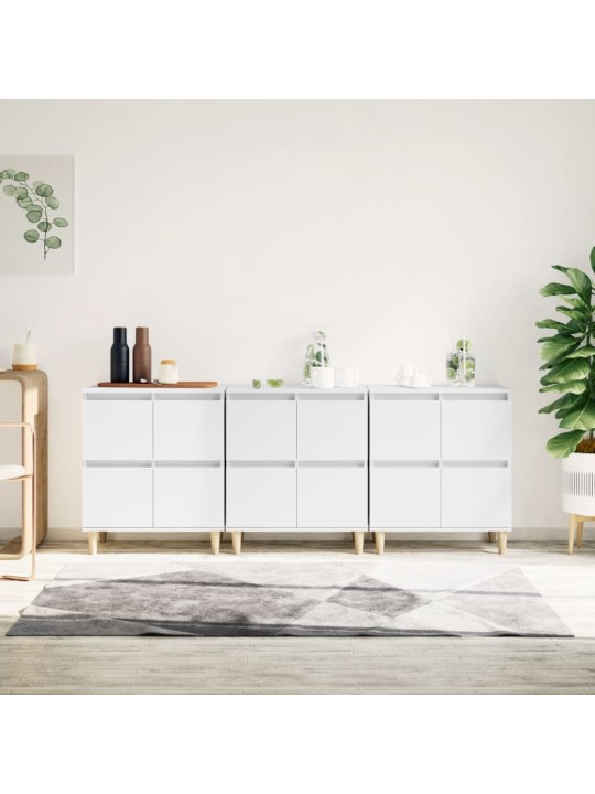 Příborníky 3 ks bílé 60 x 35 x 70 cm kompozitní dřevo