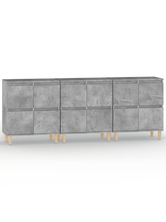 Příborníky 3 ks betonově šedé 60 x 35 x 70 cm kompozitní dřevo