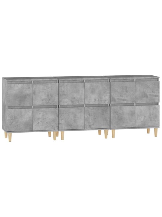 Příborníky 3 ks betonově šedé 60 x 35 x 70 cm kompozitní dřevo