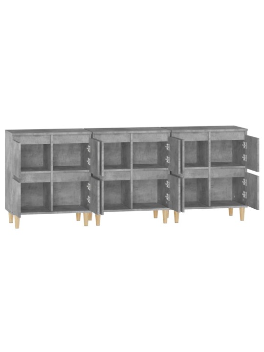Příborníky 3 ks betonově šedé 60 x 35 x 70 cm kompozitní dřevo