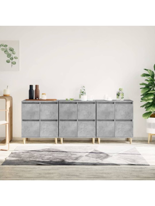 Příborníky 3 ks betonově šedé 60 x 35 x 70 cm kompozitní dřevo