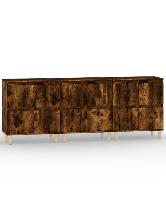 Příborníky 3 ks kouřový dub 60 x 35 x 70 cm kompozitní dřevo