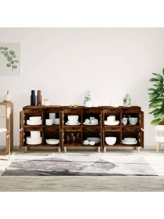 Příborníky 3 ks kouřový dub 60 x 35 x 70 cm kompozitní dřevo
