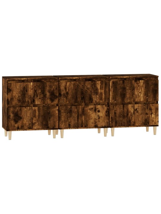 Příborníky 3 ks kouřový dub 60 x 35 x 70 cm kompozitní dřevo