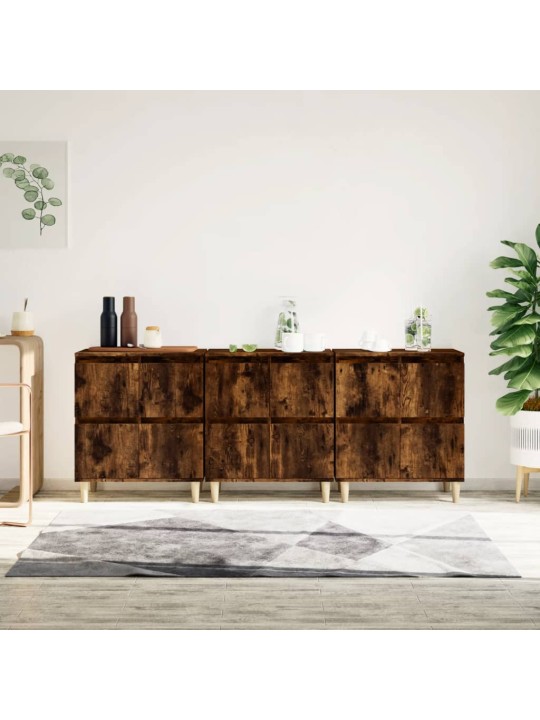 Příborníky 3 ks kouřový dub 60 x 35 x 70 cm kompozitní dřevo