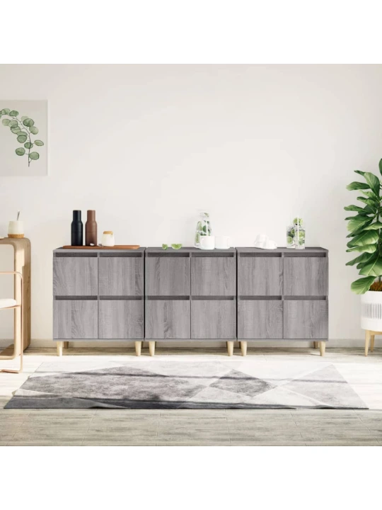 Příborníky 3 ks šedé sonoma 60 x 35 x 70 cm kompozitní dřevo