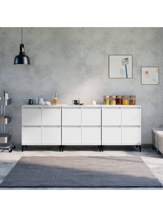 Příborníky 3 ks bílé 60 x 35 x 70 cm kompozitní dřevo
