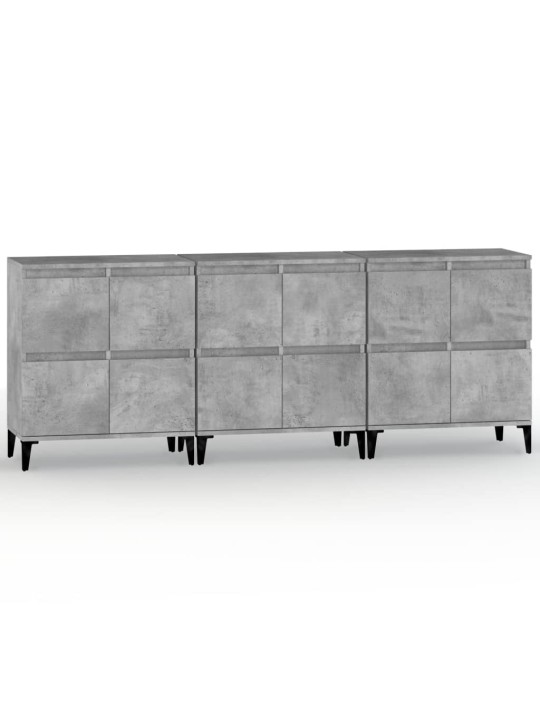 Příborníky 3 ks betonově šedé 60 x 35 x 70 cm kompozitní dřevo