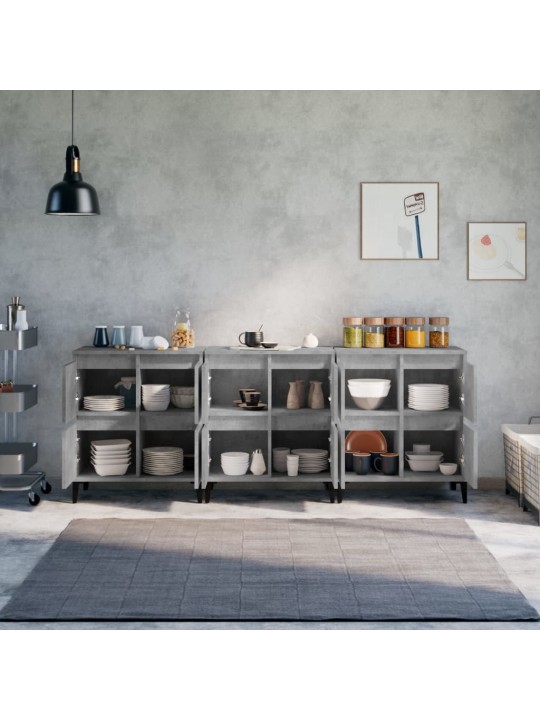 Příborníky 3 ks betonově šedé 60 x 35 x 70 cm kompozitní dřevo