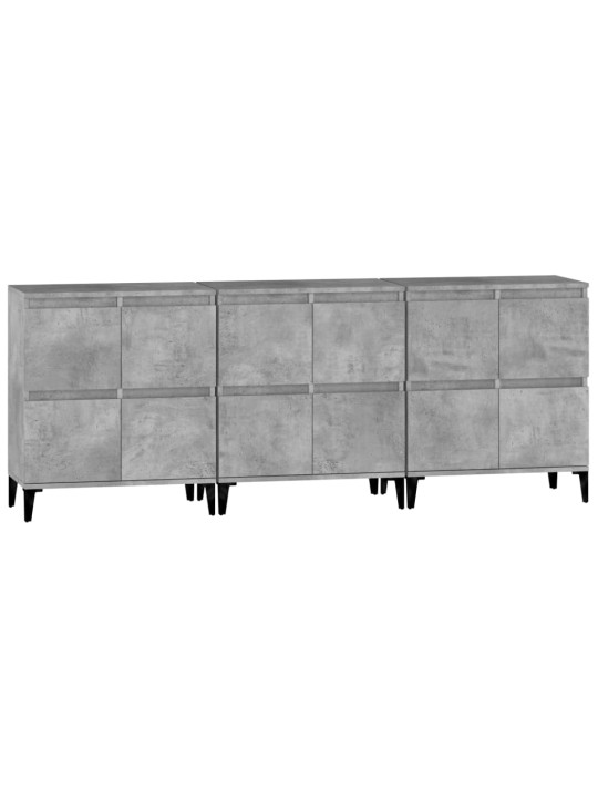 Příborníky 3 ks betonově šedé 60 x 35 x 70 cm kompozitní dřevo