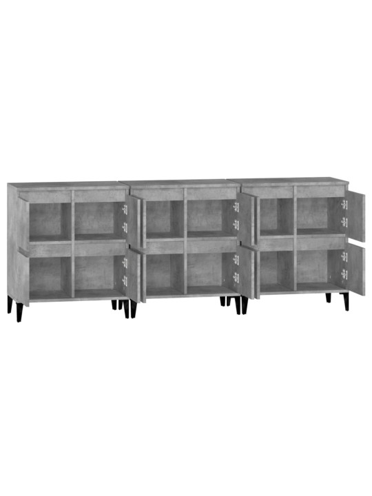 Příborníky 3 ks betonově šedé 60 x 35 x 70 cm kompozitní dřevo