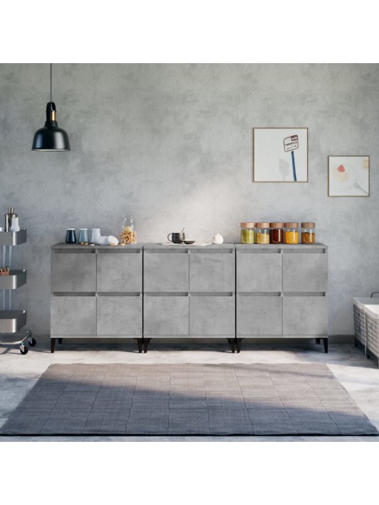 Příborníky 3 ks betonově šedé 60 x 35 x 70 cm kompozitní dřevo